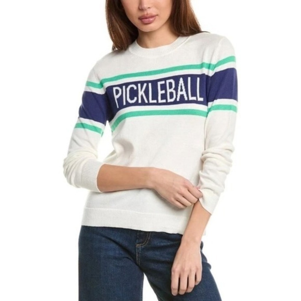 ALASHAN Cashmere Pickleball‎ Sweater Pullover Sporty Text Script Preppy Medium